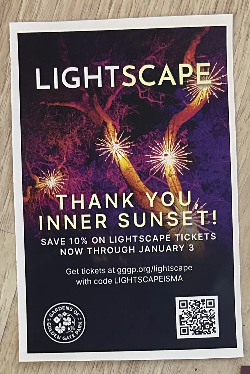 Lightscape: Thank You, Inner Sunset flier