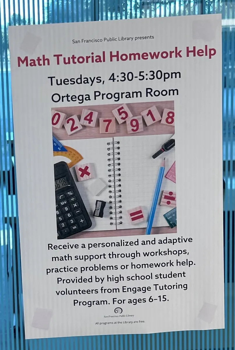 Math Tutorial Homework Help flier