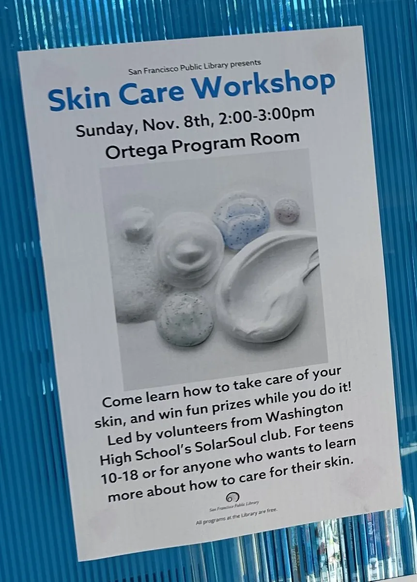 Skin Care Workshop flier