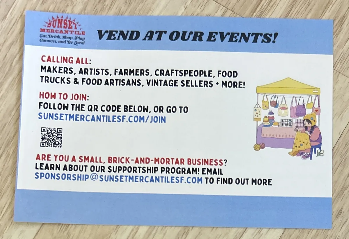 Vend at our events flier