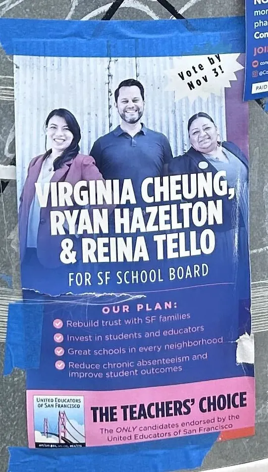 SF School Board candidates flier